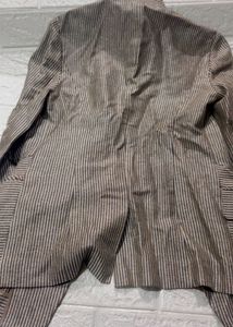 shimmer Striped Button-Down Blazer