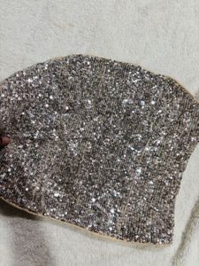 H&amp;M Sparkly Silver Sequin Top