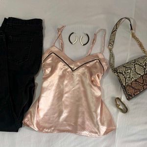 Pink Satin Cami Top