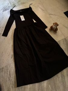 Zara Black Off-the-Shoulder Dress