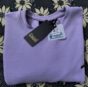 Branded Premium Imported Ribbed Lavender T-shirt