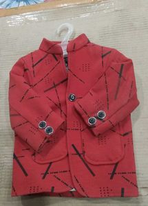 Red Patterned Kids' Blazer