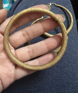 Vintage Brushed Gold Hoops And Bangle Set