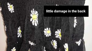 Daisy Print Black Dress