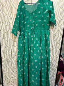 Green Floral Kurta