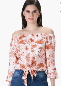 Boho Print Off-Shoulder Top
