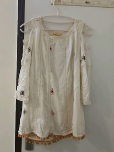 Off White Printed Top