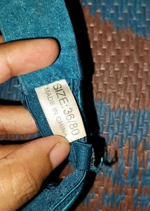 ❤️30times Used Sexy  Blue Strapless Bra I Bust 34b