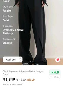 Asymmetric Korean Black Trousers ⭕