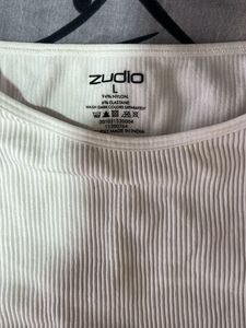 White Ribbed Tank Top