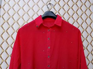 New With Tag Korean Cute Moti Red Shirt
