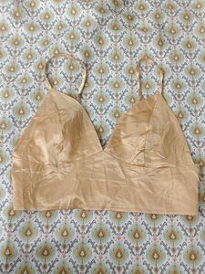 Golden Satin Bralette Top
