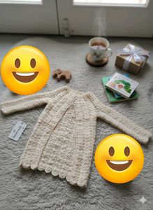 Handmade Crochet Girls Long Cardigan