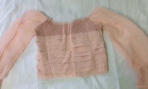 Pink net top