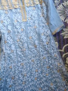 Elegant Blue &amp; Gold Kurta