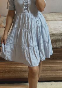Cute Light Blue Tiered Dress
