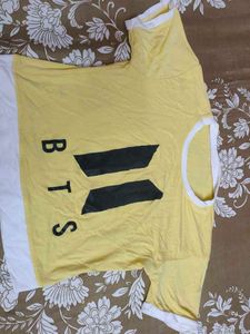 BTS Mearch Yellow Crop Top