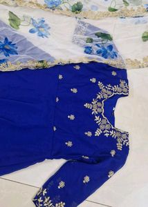 Royal Blue Embroidered Kurta Set