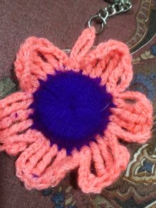 Crochet Flower Keychain