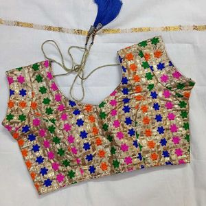 💗 Multicolour Blouse With Dori 💗