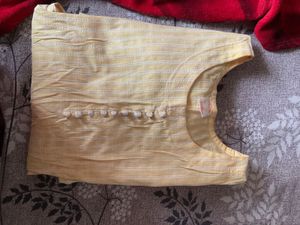 Vintage Yellow Striped Kurta