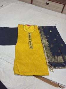 Yellow Embroidered Kurta Set