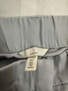 H&amp;M Bluish Grey Linen Trousers