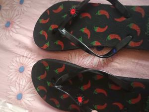 Funky Chili Print Flip-Flops