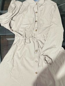 Beige Shirt Dress