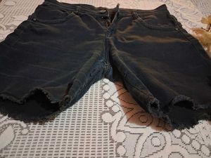 Black Denim Shorts