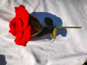 Crochet Red Rose