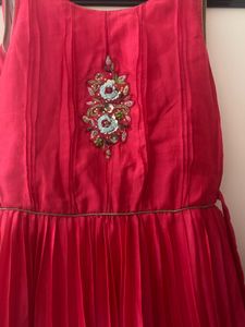 Red Dress with Floral Details