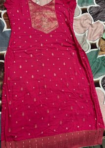 Pink Silk Dupatta Suit