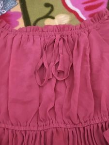 Pink Off-Shoulder Dress