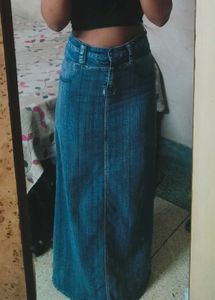 Vintage Denim Maxi Skirt