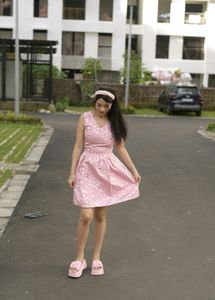 Barbie Pleated Frock Brocade Fabric