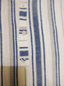 Khadi Cotton White Stripe Kurta