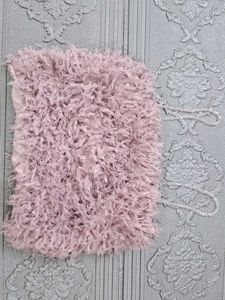 Pink furr crop top with embellished straps