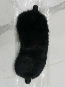 Fuzzy Black Sleep Mask