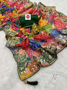 Bandhani Saree with Embroidery