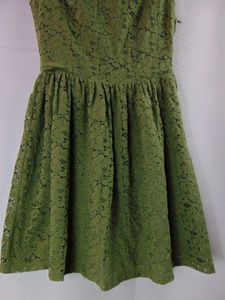 (Cash Pls) Olive Green Coloured Dress With Buttons