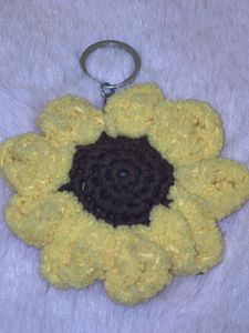 Crochet Sunflower Keychain