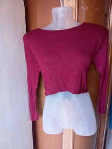 Maroon Crop Top