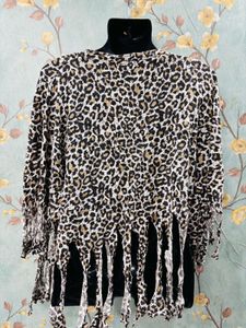 Cheetah Print Fringe Shrug