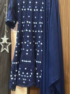 Elegant Blue Embroidered Kurta Set