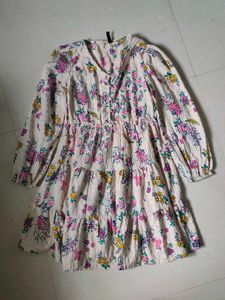 Floral Print Tiered Mini Dress