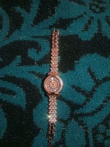 Rose Gold Crystal Accent Watch