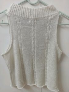 White Shimmer Sleeveless Top