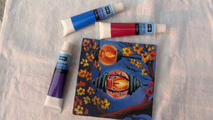 Mini Lantern canvas Acrylic Painting