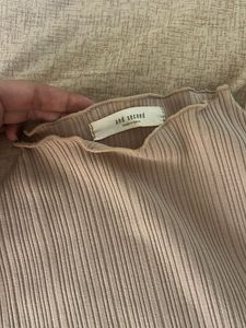 Semi Turtle Neck Beige Top